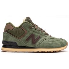 New Balance 574 Mid Suede Grey Graphite Black зимние