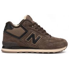 Кроссовки New Balance 574 Suede Umber Black с мехом