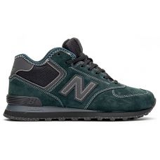 Кроссовки New Balance 574 Suede Dark Cyan Black с мехом Кроссовки New Balance 574 Suede Dark Cyan Black с мехом