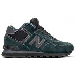 Кроссовки New Balance 574 Suede Dark Cyan Black с мехом