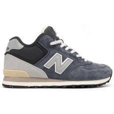 New Balance 574 Mid Suede Grey Graphite Black зимние
