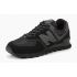 New Balance 574 Total Black с белой строчкой
