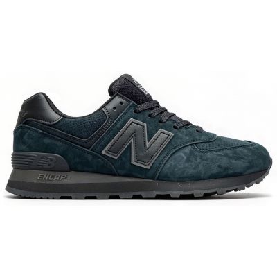 New Balance 574 Dark Cyan Black Suede