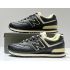 New Balance 574 Low Black White Leather с мехом