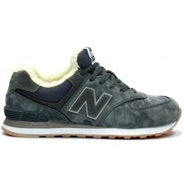 New Balance 574 Dark Grey Suede с мехом New Balance 574 Dark Grey Suede с мехом