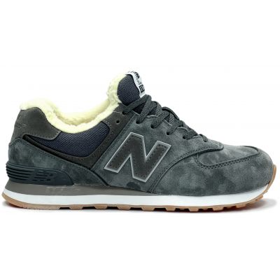 New Balance 574 Dark Grey Suede с мехом New Balance 574 Dark Grey Suede с мехом