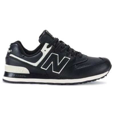 New Balance 574 Leather Black White