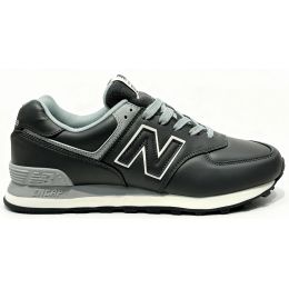 Кроссовки New Balance 574 Black Grey Leather Кроссовки New Balance 574 Black Grey Leather