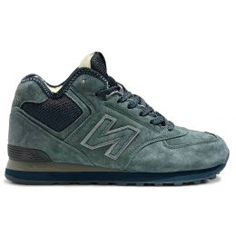 Кроссовки New Balance 574 Mid Suede Moss Blue с мехом