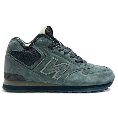 Кроссовки New Balance 574 Mid Suede Moss Blue с мехом Кроссовки New Balance 574 Mid Suede Moss Blue с мехом
