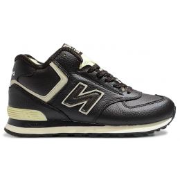 Кроссовки New Balance 574 Mid Brown White Leather с мехом