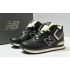 Кроссовки New Balance 574 Mid Black White Leather с мехом