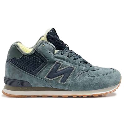 Кроссовки New Balance 574 Mid Suede Grey Black Gum с мехом Кроссовки New Balance 574 Mid Suede Grey Black Gum с мехом