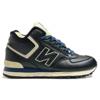 Кроссовки New Balance 574 Mid Blue Leather с мехом Кроссовки New Balance 574 Mid Blue Leather с мехом