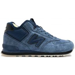 Кроссовки New Balance 574 Mid Suede Blue с мехом