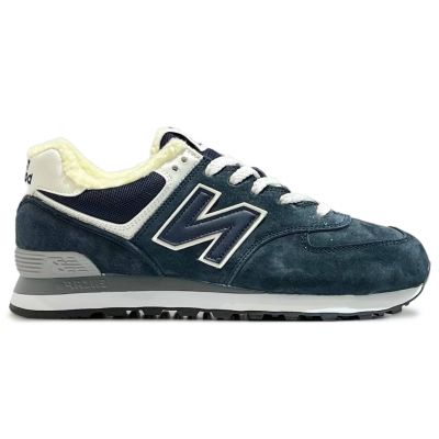 Кроссовки New Balance 574 Suede Navy Grey с мехом Кроссовки New Balance 574 Suede Navy Grey с мехом