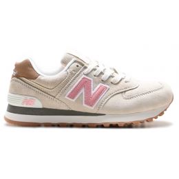 Кроссовки New Balance 574 бежевые с розовым