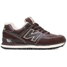 New Balance 574 Dark Brown White с мехом