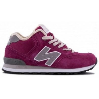 Зимние кроссовки New Balance 574 Mid женские ярко-розовые