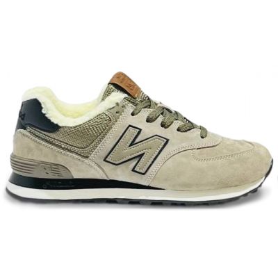 New Balance 574 Beige Black зимние