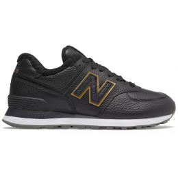 New Balance 574 Classic Black Gold с мехом