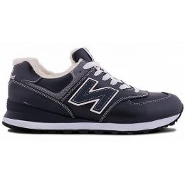 New Balance 574 Dark Blue White с мехом