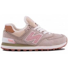 Кроссовки New Balance 574 с мехом Light Beige Pink