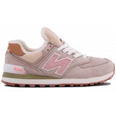 Кроссовки New Balance 574 с мехом Light Beige Pink