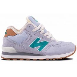 Кроссовки New Balance женские серо-бирюзовые зимние