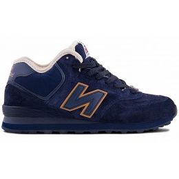 New Balance 574 Mid Deep Blue Yellow с мехом