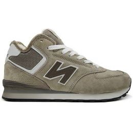 New Balance 574 Mid Beige Brown Grey с мехом