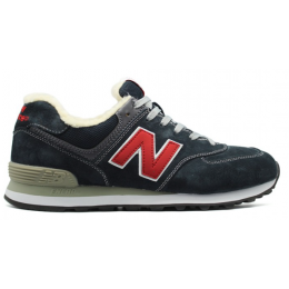 New Balance 574 Blue Red White с мехом