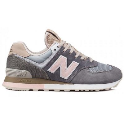 Кроссовки New Balance 574 женские серые с красным