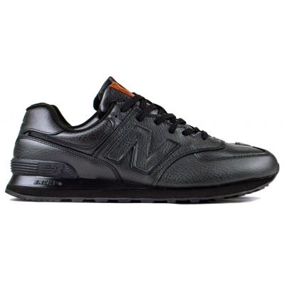 New Balance 574 кожаные полностью чёрные