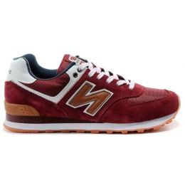 Кроссовки New Balance 574 мужские красные с оранжевым