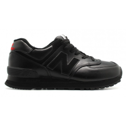 New Balance 574 All Black кожаные