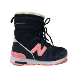 Кроссовки New Balance зимние 1400 с мехом синие с розовым